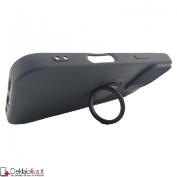 Silikoninis dėklas su žiedu - juodas (Apple Iphone 16 Pro) Silikoninis dėklas su žiedu - juodas (Apple Iphone 16 Pro)
